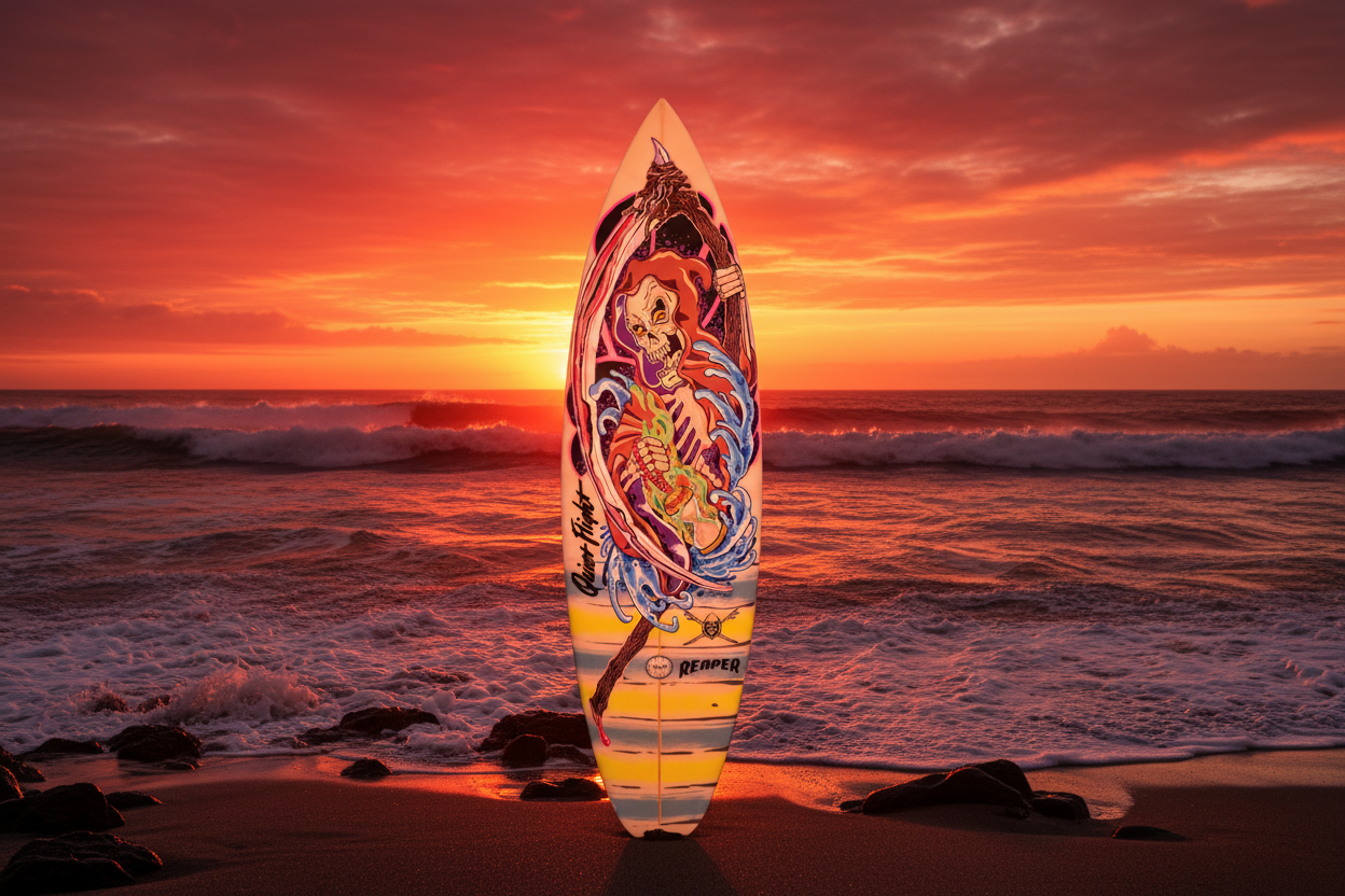 Quiet Reaper - Surfboard Art