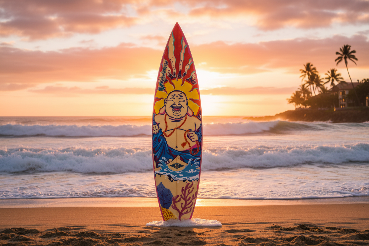 Buddha's Board - Surfboard Art