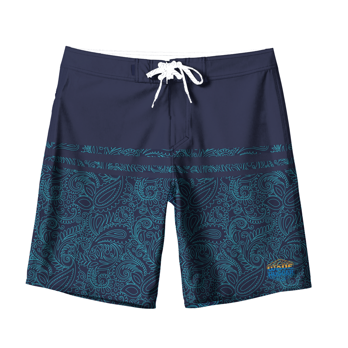 Blue Paisley Surf Shorts
